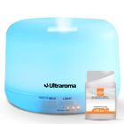 Kit Ultraroma Branco + Refil By CB 100ml - Aromatizador Umidificador e Difusor Ultrassônico Para Aromaterapia 500ml Led